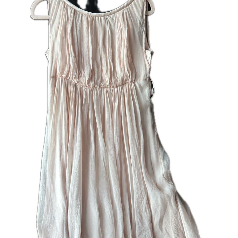Dolce & Gabbana Pale Blush Sleeveless Pleated Midi Dress